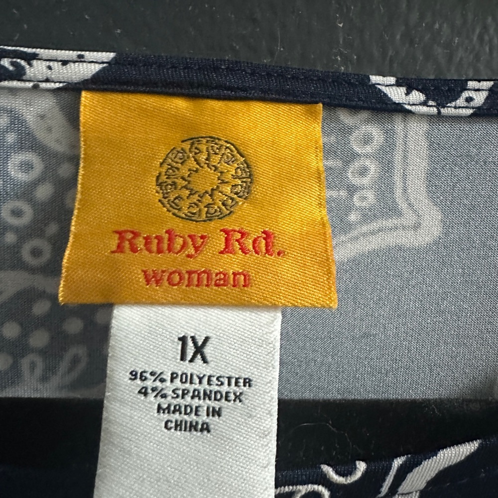 Ruby Rd. Blue Flutter Sleeve A-line Dress - Picture 3 of 3